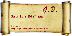 Gulrich Dénes névjegykártya