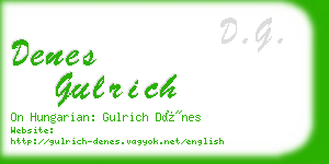 denes gulrich business card